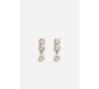 Linzi Stardust Gold Crystal Three Stone Drop Earrings Gold