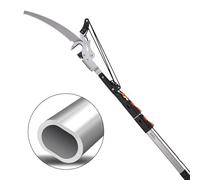LINZI Telescopic High Reach Tree Pruner 2.9m | Oval Profile Aluminum Alloy Stronger Extendable Pole | Ø 35mm Max Cutting | Extra 350mm Curved Pruning Saw | Cutting Trimming High Branches