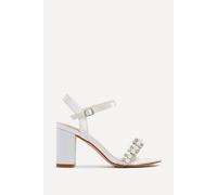 Linzi Tinsley Ivory Satin Heeled Sandal In White White 7-Standard Fit