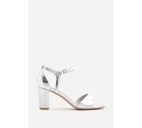 Linzi Women's Abby Silver Faux Leather Closed Back Block Heel Sandal | Size: 5-Standard Fit Linzi Silver 5-Standard Fit