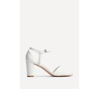 Linzi Women's Abby White Faux Leather Closed Back Block Heel Sandal | Size: 7-Standard Fit Linzi White 7-Standard Fit