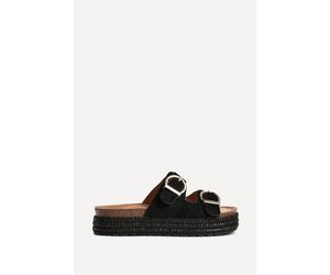 Linzi Women's Alabama Black Plaited Flatform Sliders | Size: 6-Standard Fit Linzi Black 6-Standard Fit
