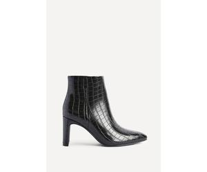 Linzi Women's Alisha Black Faux Croc Leather Heeled Ankle Boot | Size: 7-Standard Fit Linzi Black 7-Standard Fit