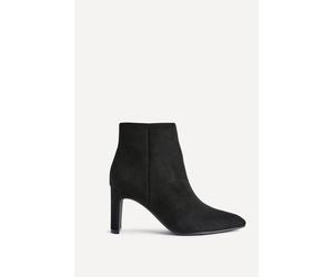 Linzi Women's Alisha Black Faux Suede Heeled Ankle Boot | Size: 6/Standard Fit