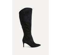Linzi Women's Ambition Black Faux Suede Assymetric High Leg Stiletto Boot | Size: 4-Standard Fit Linzi Black 4-Standard Fit