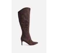 Linzi Women's Ambition Brown Faux Suede Assymetric High Leg Stiletto Boot | Size: 6-Standard Fit Linzi Brown 6-Standard Fit