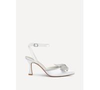 Linzi Women's Angela Ivory Satin Diamante Bow Detail Court Heel in White | Size: 5-Standard Fit Linzi White 5-Standard Fit