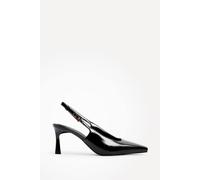Linzi Women's Avani Black Patent Faux Leather Sling Back Court Heel | Size: 8-Standard Fit Linzi Black 8-Standard Fit