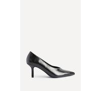 Linzi Women's Bellamy Black Faux Leather V-Cut Vamp Court Heels | Size: 5-Standard Fit Linzi Black 5-Standard Fit