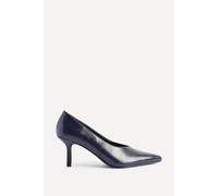 Linzi Women's Bellamy Navy Faux Leather V-Cut Vamp Court Heels | Size: 4-Standard Fit Linzi Navy 4-Standard Fit