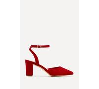 Linzi Women's Carrie Red Faux Suede Court Heels | Size: 4/Standard Fit