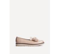 Linzi Women's Cathy Mocha Patent Classic Slip On Loafer in Nude | Size: 4-Standard Fit Linzi Nude 4-Standard Fit