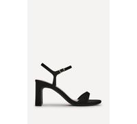 Linzi Women's Charisma Black Faux Suede Heeled Sandals | Size: 8/Standard Fit