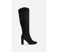 Linzi Women's Claim Black Faux Suede Knee High Block Heeled Boot | Size: 4-Standard Fit Linzi Black 4-Standard Fit
