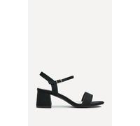 Linzi Women's Darcie Black Faux Suede Heeled Sandals | Size: 8/Standard Fit