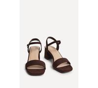 Linzi Women's Darcie Brown Faux Suede Heeled Sandals | Size: 7/Standard Fit
