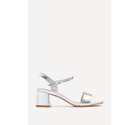 Linzi Women's Darcie Silver Faux Leather Heeled Sandals | Size: 7-Standard Fit Linzi Silver 7-Standard Fit