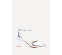Linzi Women's Davinas Wide Fit Silver Faux Leather Court Heels | Size: 5/Wide Fit