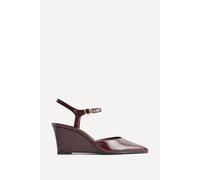 Linzi Women's Enhanced Burgundy Wedge Court Shoes | Size: 6/Standard Fit
