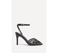 Linzi Women's Eros Black Faux Leather Caged Stiletto Heel | Size: 7-Standard Fit Linzi Black 7-Standard Fit