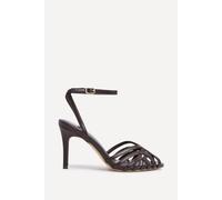 Linzi Women's Eros Brown Faux Leather Caged Stiletto Heel | Size: 5-Standard Fit Linzi Brown 5-Standard Fit