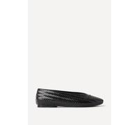 Linzi Women's Etta Black Woven Effect Ballet Flats | Size: 6/Standard Fit