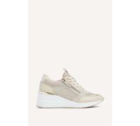 Linzi Women's Everett Gold & Nude Wedged Trainers | Size: 4-Standard Fit Linzi Nude 4-Standard Fit