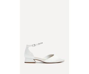 Linzi Women's Everlasting Wide Fit Bridal Low Court Heels in White | Size: 4/Wide Fit