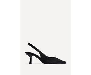 Linzi Women's Featured Black Faux Suede Court Heels | Size: 3/Standard Fit