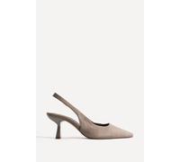 Linzi Women's Featured Taupe Faux Suede Court Heels | Size: 3/Standard Fit