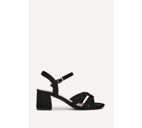 Linzi Women's Flair Black Faux Suede Heeled Sandals | Size: 6-Standard Fit Linzi Black 6-Standard Fit