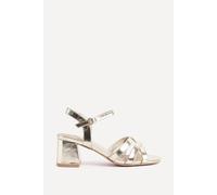 Linzi Women's Flair Gold Faux Leather Heeled Sandals | Size: 3-Standard Fit Linzi Gold 3-Standard Fit