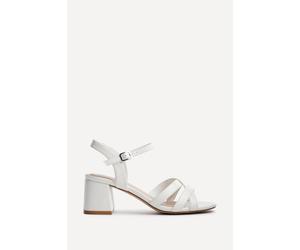 Linzi Women's Flair White Crossover Heeled Sandals | Size: 3-Standard Fit Linzi White 3-Standard Fit