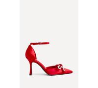 Linzi Women's Glimpse Red Satin Court Heel | Size: 5-Standard Fit Linzi Red 5-Standard Fit