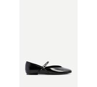 Linzi Women's Hush Black Faux Leather Mary Jane Style Flats | Size: 8-Standard Fit Linzi Black 8-Standard Fit