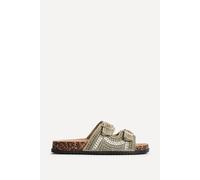 Linzi Women's Jaylyn Khaki Double Buckle Sandals | Size: 4-Standard Fit Linzi Khaki 4-Standard Fit