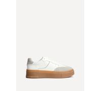 Linzi Women's Kaia White & Grey Faux Leather Lace Up Flatform Trainers | Size: 6-Standard Fit Linzi White 6-Standard Fit