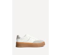 Linzi Women's Kaia White & Grey Faux Leather Trainers | Size: 7-Standard Fit Linzi White 7-Standard Fit