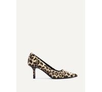 Linzi Women's Kat Leopard Print Scuba Court Heel in Yellow | Size: 6-Standard Fit Linzi Yellow 6-Standard Fit