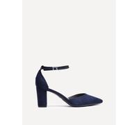 Linzi Women's Leona Navy Faux Suede Closed Back Block Heeled Court Shoe | Size: 7/Standard Fit