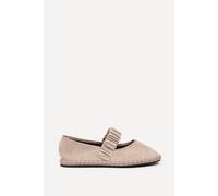 Linzi Women's Lorella Beige Faux Suede Mary Jane Pumps Shoe | Size: 3/Standard Fit