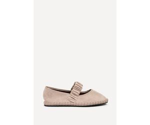 Linzi Women's Lorella Beige Faux Suede Mary Jane Pumps Shoe | Size: 3/Standard Fit
