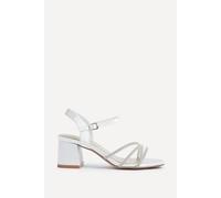 Linzi Women's Mariah Wide Fit Ivory Satin Open Back Heel in White | Size: 8-Wide Fit Linzi White 8-Wide Fit