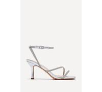 Linzi Women's Mayfair Silver Faux Leather Diamante Heeled Sandal | Size: 5-Standard Fit Linzi Silver 5-Standard Fit