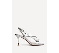Linzi Women's Midnight Silver Chrome Strappy Heeled Sandals | Size: 4-Standard Fit Linzi Silver 4-Standard Fit