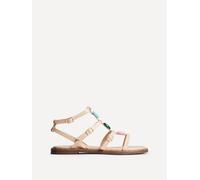 Linzi Women's Mimi Nude Faux Leather Embellished Gladiator Flat Sandal | Size: 6-Standard Fit Linzi Nude 6-Standard Fit