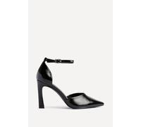 Linzi Women's Moira Black Faux Leather V Cut Court Heels | Size: 4/Standard Fit