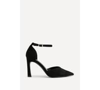 Linzi Women's Moira Black Faux Suede V Cut Court Heels | Size: 8/Standard Fit