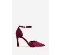 Linzi Women's Moira Burgundy Faux Suede V Cut Court Heels | Size: 7/Standard Fit
