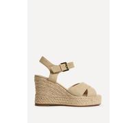 Linzi Women's Noah Nude Crossover Wedge Sandals | Size: 6/Standard Fit